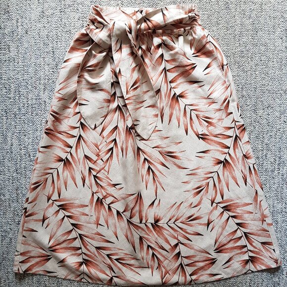 Ann Taylor linen blend midi skirt - Picture 8 of 9